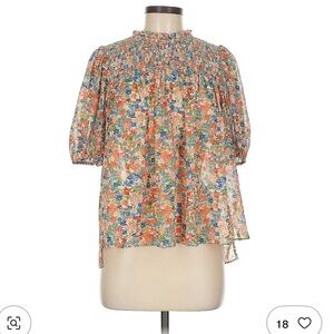 Shoshanna spring multicolor floral print 3/4 sleeve blouse -M